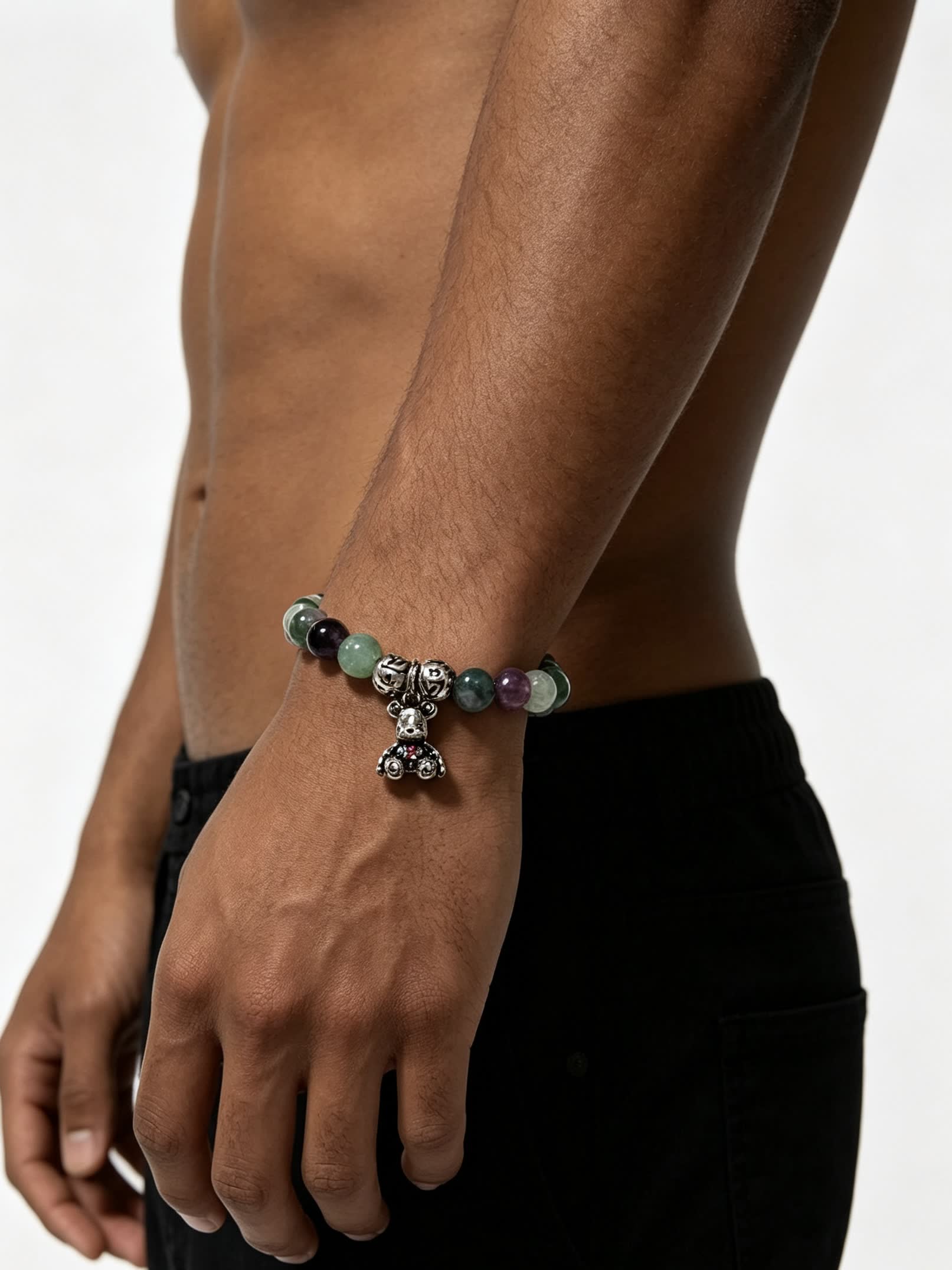 Louis Vuitton Multicolored Beaded Bracelet with Silver Charms